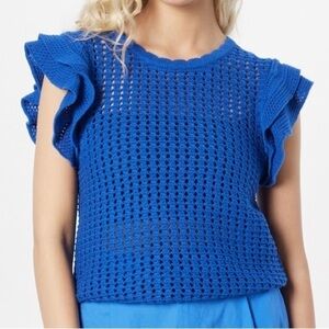 GAP Flutter Sleeve Crochet Sweater